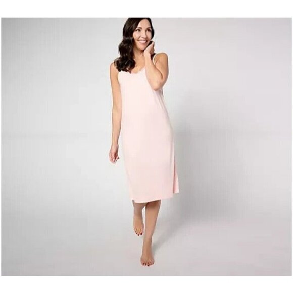 Berkshire Homewear SilkySmooth & Lace Tank Night Dress Light Blush,3X - Picture 1 of 1